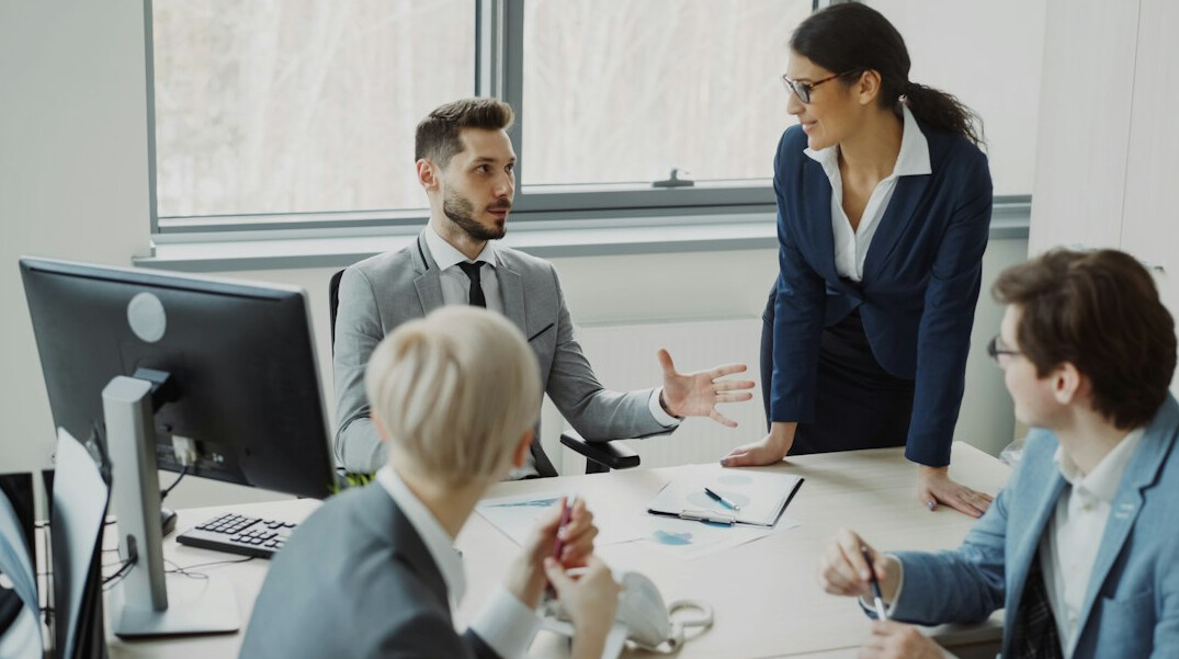 business professionals listening