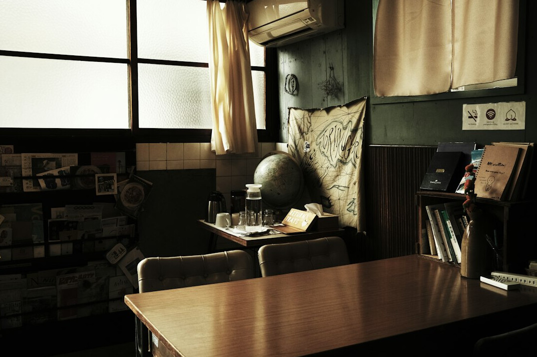 Desk with charts and documents
