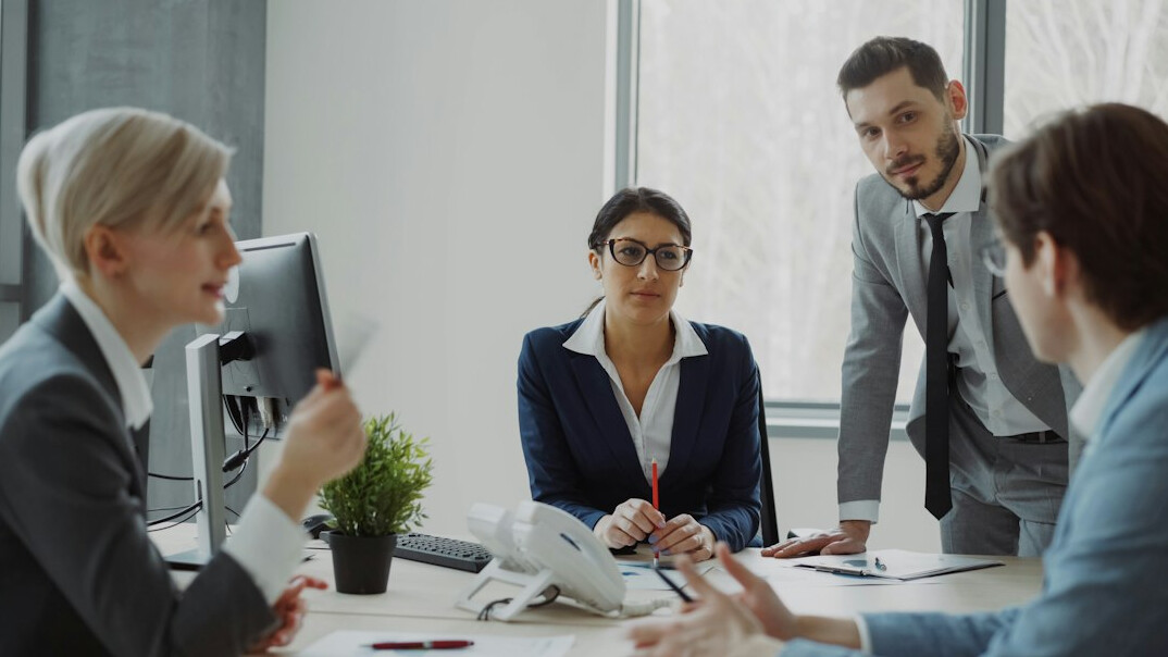 business professionals listening