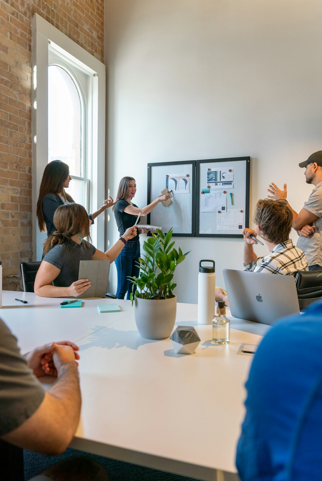 team discussion in office